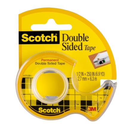 Cinta 3m doble capa scotch 012x6.3 mts c/despachador