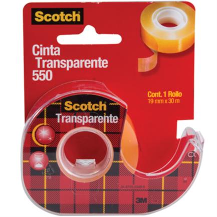 Cinta scotch 3m 550 0.19x30m con despachador