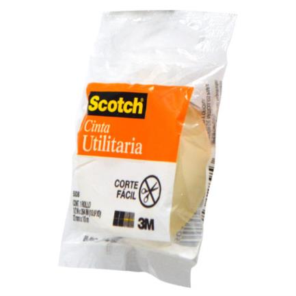 Cinta scotch 3m 508 en bolsa 0.012x10m paquete c/8