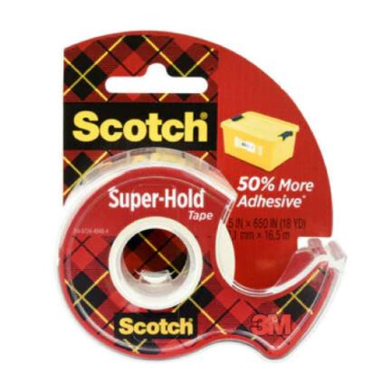 Cinta scotch 3m super adhesiva 19mmx16.5m c/despachador