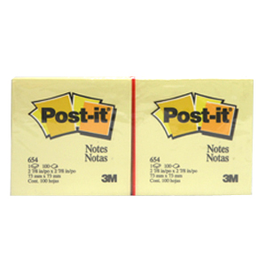 Notas 3M Post-It 654 3X3 Amarillo 100Hjs C/12 - Vista 2