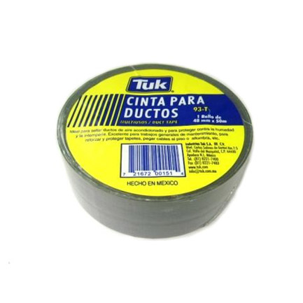 Cinta tuk adhesiva 93t 48x50 ductos color gris plata pza