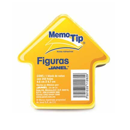 Notas adhesivas janel memo tip flecha 3x3 c/250