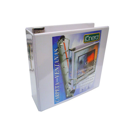 Carpeta kinera vinil aro "d" 4" blanca c/8