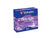 Dvd+r verbatim dl 8.5gb 8x caja c/5 pzas