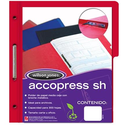 Carpeta acco press mc p4557 carta rojo c/10