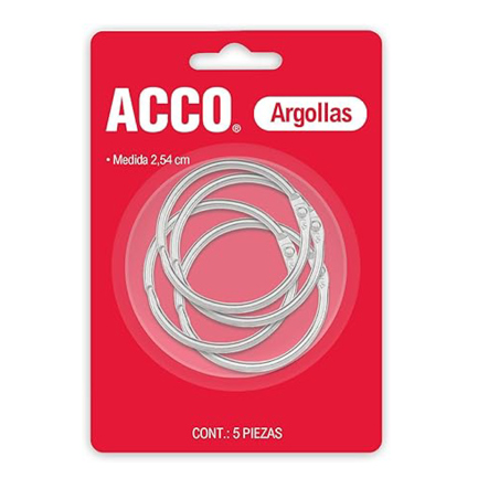 Argollas acco 1 blister 5pzs