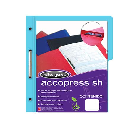 Carpeta acco press mc p4564 oficio azul claro c/10