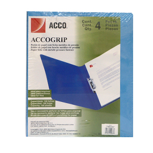 CARPETA ACCO GRIP T3 SH-967 CARTA AZUL CLARO C/4 - MAS RECIO