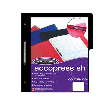 Carpeta acco press m/c oficio negro np c/10