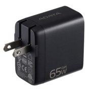 Cargador de USB Adata de Pared 65W con 2 Puertos Tipo C y 1 Puerto USB a Enchufe Plegable colo Negro - Vista 6