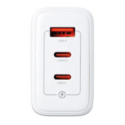 Cargador de USB Adata de Pared 65W con 2 Puertos Tipo C y 1 Puerto USB a Enchufe Plegable color Blanco - Vista 2