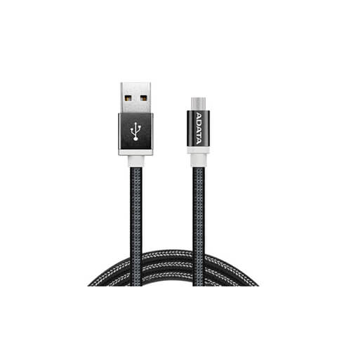 Cable Adata Tejido Usb-v8 100cm Color Negro - Vista 2