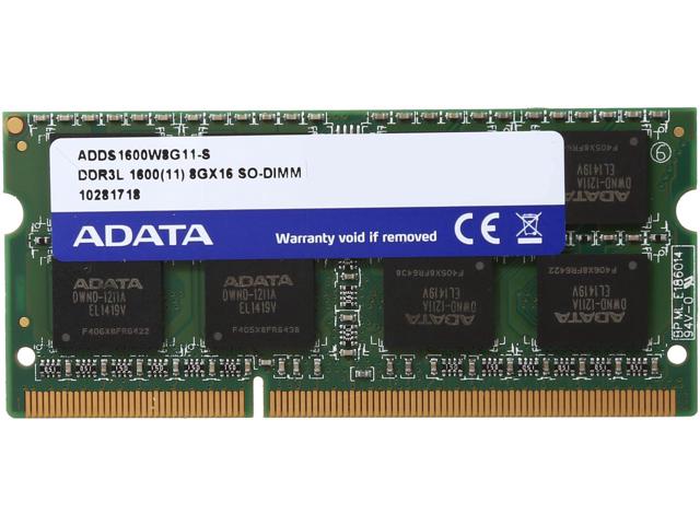 Memoria RAM 8GB DDR3L SODIMM Adata Premier 1600Mhz CL11 204Pin 1.35V - Vista 2