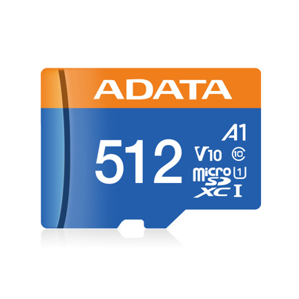 Micro SD Adata 512GB V10 F HD Clase 10 A1 Azul - Artículos Promocionales MAS RECIO