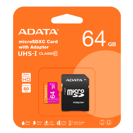 Memoria Micro SD Adata Clase 10 + SD 64GB y UHS-1 - Vista 7