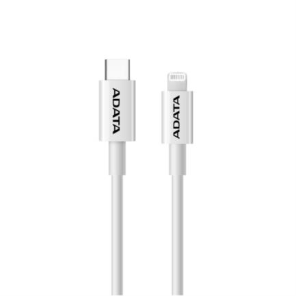 Cable adata pl&aacute;stico lightning-usb tipo c 1m color blanco