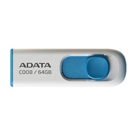 Memoria usb adata c008 64gb 2.0 color blanco-azul