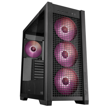 Gabinete gamer asus tuf gaming gt302 argb black media torre eatx atx matx itx vidrio templado 3xfan argb negro