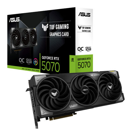Tarjeta de video asus tuf gaming geforce rtx5070 oc 12gb triple fan argb gddr7 pcie 5.0 2xhdmi 3xdp