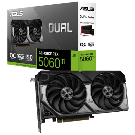 Tarjeta de Video ASUS NVIDIA GeForce RTX 5060 Ti DUAL 16GB 128-bit GDDR7 PCI Express x16 5.0