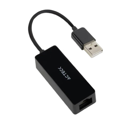 Adaptador Acteck USB A a Ethernet RJ45 Shift Plus AE420 100 Mbps Macho a Hembra USB A Advanced Negro - MAS RECIO