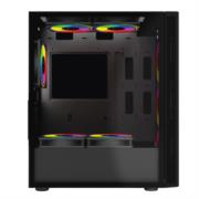 Gabinete Gamer Compact Media Torre Dragonfly Perform Crystal GM590CB / Panel Izq Cristal + Frente Cristal / Negro - Vista 6