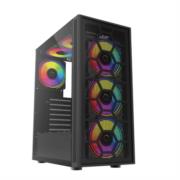 Gabinete Gamer Compact Media Torre Dragonfly Perform Crystal GM590CB / Panel Izq Cristal + Frente Cristal / Negro - Vista 8