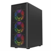 Gabinete Gamer Compact Media Torre Dragonfly Perform Crystal GM590CB / Panel Izq Cristal + Frente Cristal / Negro - Vista 2