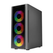 Gabinete Gamer Compact Media Torre Dragonfly Perform Aircool GM590AB Panel Izq Cristal + Frente Mesh / Negro - Vista 8