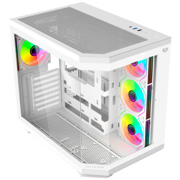 Gabinete Gamer Balam Rush Media Torre Tank Master 9600TB Max MB ATX Ultra Wides/USB-C/USB 3/Audio Fan ARGB Blanco - Vista 10