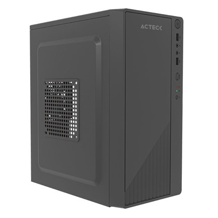 Gabinete Compacto Acteck Mini Torre Kioto GC220F / Max MB M-ATX Fuente ATX 500 W / 2x USB 2.0/ Advanced Negro