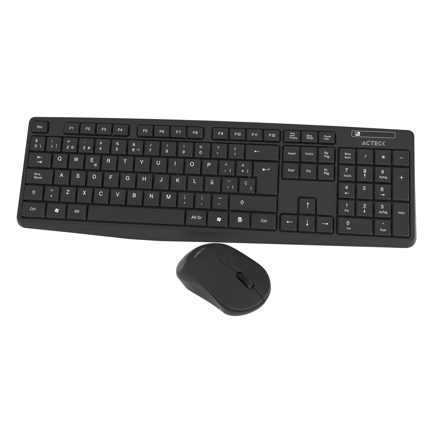 Kit Teclado y Mouse Inalámbrico Acteck Creator MK440 2.4Ghz 1200dpi Color Negro - Vista 3