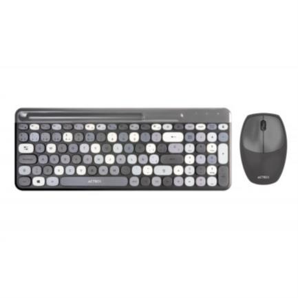 Kit teclado y mouse acteck creator chic colors mk470 inalámbrico 2xbaterías aaa incluidas color gris