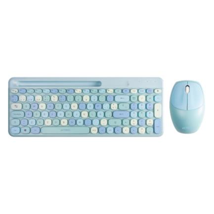 Kit teclado y mouse acteck creator chic colors mk470 inalámbrico 2xbaterías aaa incluidas color azul