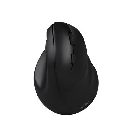 Mouse Vertical Virtuos Acteck Fitt MI520/2.4GHz+2Modos BT/Hasta 2400DPI/7Botones/Ergonómico/Recargable/Advanced Negro