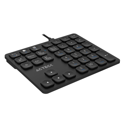 Teclado Numérico Acteck Multidispositivo Inspire Pad Pro TN480  / 2.4 MHz + 2 modos BT  Recargable / Advanced Negro - Vista 3