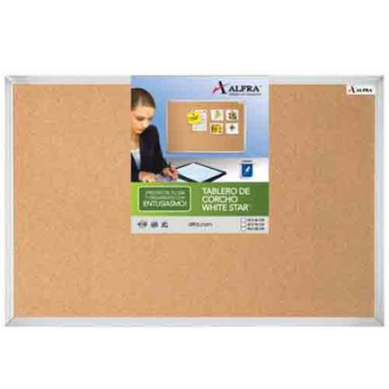Tablero alfra corcho white star 40x60 cms