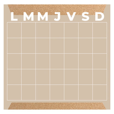 Planeador mensual alfra mixto cafÉ 30x30 cm