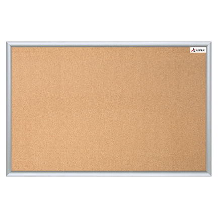 Tablero Alfra de Corcho 90x180 cm Marco de Aluminio