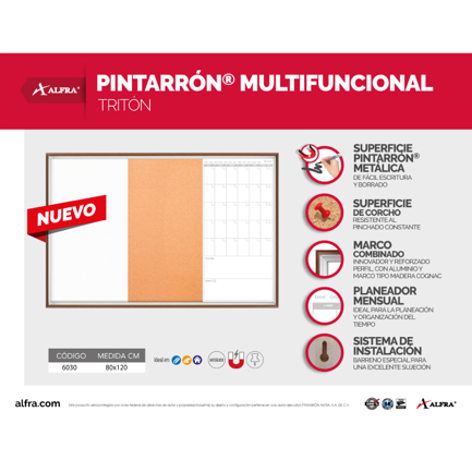 Tablero Alfra Multifuncional Triton 80X120