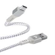 Cable argomtech tipo-c a usb 2.0 nylon trenzado dura form color blanco