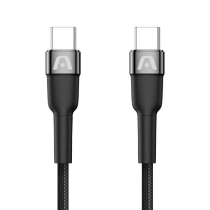 Cable argomtech usb tipo c 65w nylon trenzado dura speed 3m color negro