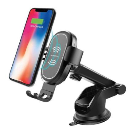 Cargador Argomtech Inalámbrico de Auto Vortex M1 USB Rotación 360° 10 W Carga Rápida para Celular Color Negro - Vista 4