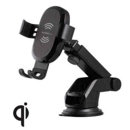 Cargador argomtech inal&aacute;mbrico de auto vortex m1 usb rotaci&oacute;n 360° 10 w carga r&aacute;pida para celular color negro