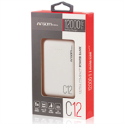 Power Bank Argomtech C12 Ultracompacto 12000mAh  2 Puertos 2.1A/2A Color Blanco - Vista 5
