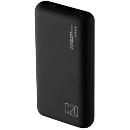 Power bank argomtech c20 alta capacidad 20000mah 2 puertos 2.1a/2a color negro
