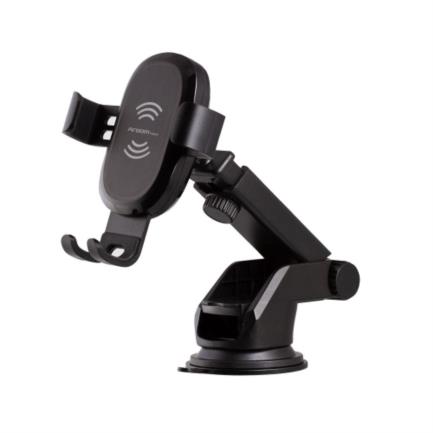 Soporte argomtech para celular cargador inal&aacute;mbrico r&aacute;pido brazo telesc&oacute;pico 15w rotaci&oacute;n 360 color negro