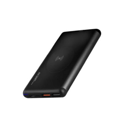 Power bank argomtech s12w delgado de aluminio con cargador rapido 18w 12000 mah wireless color negro