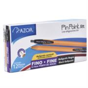 Boligrafo azor pin point rt retractil punto fino 0.7mm tinta negra caja c/12